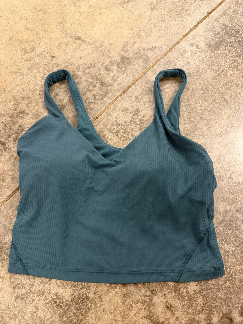 lululemon Teal Ribbed Medium-Support Sports Bra